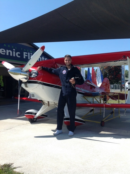 Me standing next to the stunt plane