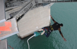 Bungy jumping off Auckland Harbour Bridge!