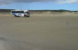 The Dune Rider vehicle at Ninety Mile Beach