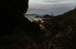 The view from where we stayed in Paihia at night