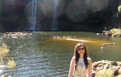 Hannah at Rainbow Falls, Kerikeri
