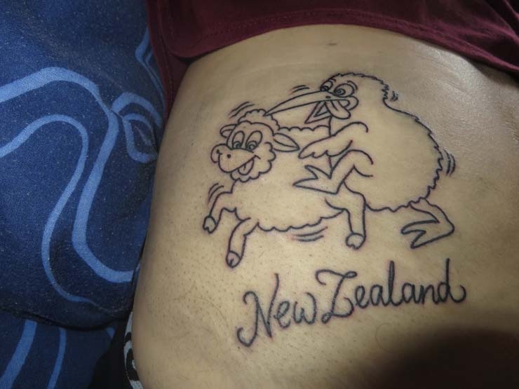 New Zealand sheep kiwi tattoo
