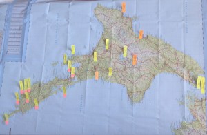The first finished draft of our North Island travel route!
